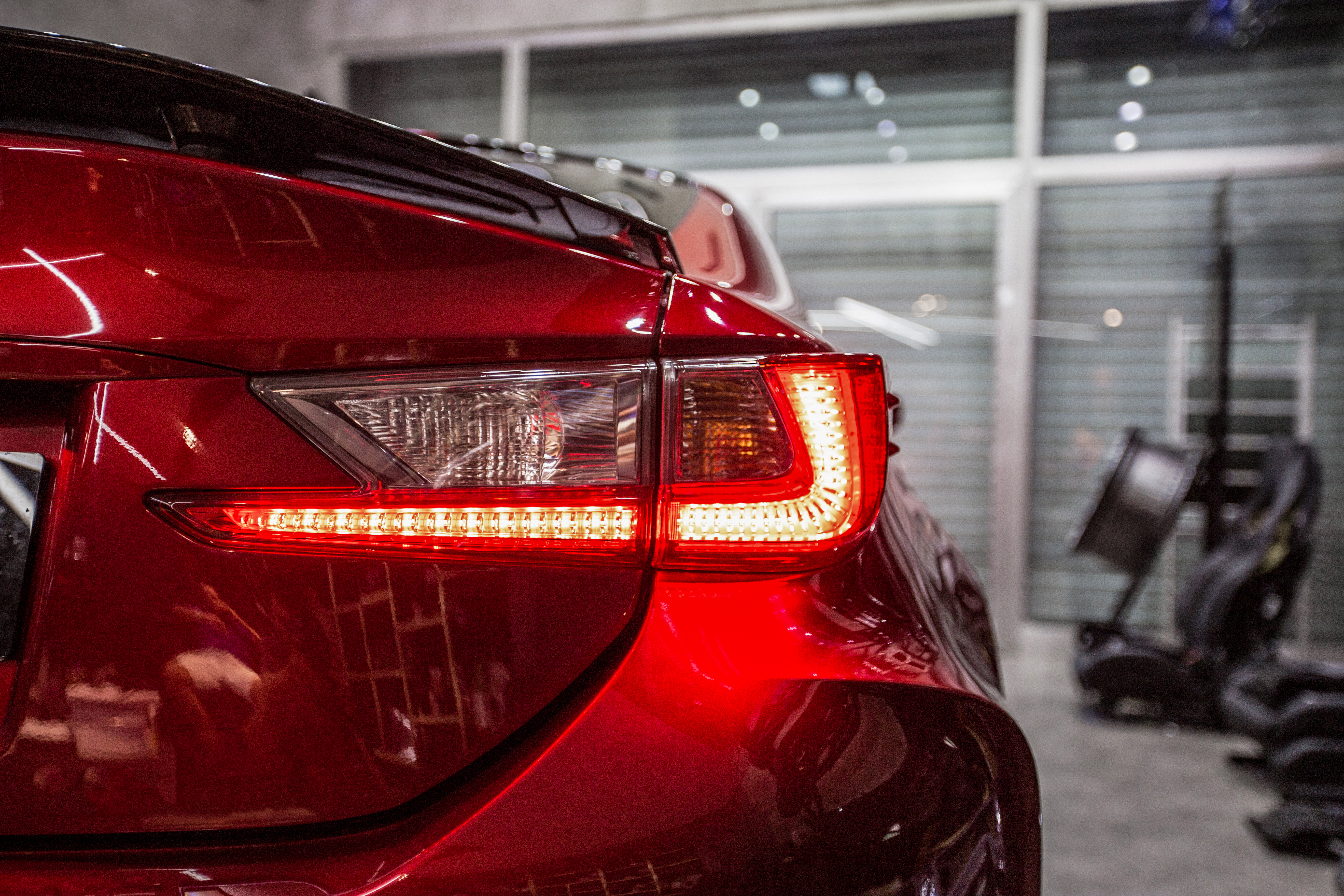 Red Sports Car Tail Lights